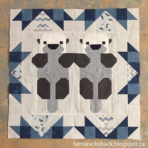 Shark Quilts Ideas, Star Blanket Quilt, Polar Bear Quilt Pattern, Otter Quilt, Quilt Patterns Simple, Cute Quilt Patterns, Animal Quilt Patterns, Animal Quilt Blocks, Block Quilt Patterns