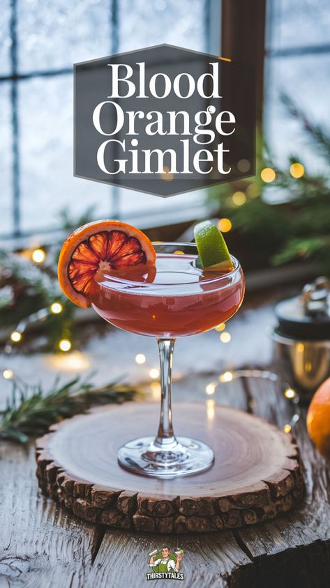 Easy Gin Cocktails, Gimlet Recipe, Orange Simple Syrup, Blood Orange Cocktail, Gimlet Cocktail, How To Make Gin, Classic Gin Cocktails, Orange Cocktail, Orange Cocktails