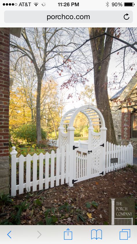 Gated Arbor, Arbor Gate, Walpole Outdoors, Garden Archway, Garden Gates And Fencing, Garden Gate Design, Front Yard Fence, Chestnut Hill, White Picket Fence