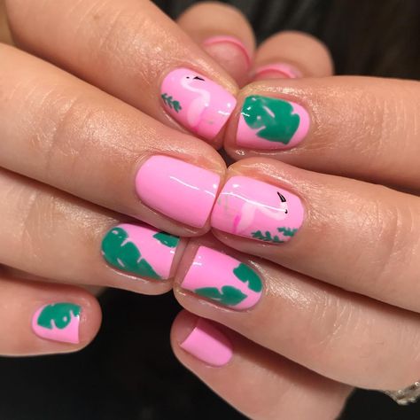 Samantha’s ready for her bachelorette weekend in Palm Springs 💓 Using @leafgelusa 102 for the pink base #plantsonpink #tropicalnails… Palm Springs Nails, Weekend Nails, Weekend In Palm Springs, Nails Space, Tropical Nails, Palm Spring, Nail Room, Nice Nails, Beauty School