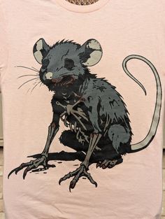 Overgrown Skeleton Art, Rat Art Reference, Rat Art Dark, Rat Pixel Art, Gothic Art Style, Rat Skeleton, Zombie Rabbit, Creatures Illustration, Rat Shirt