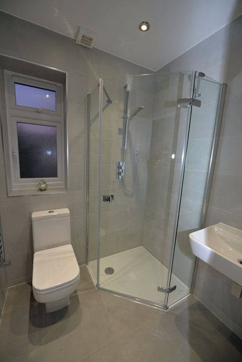 Ensuite Compact Ensuite Shower Room, Corner Shower Ensuite, Small Ensuite Bathroom Ideas Space Saving Corner Showers, 6x6 Bathroom Layout, Very Small Bathroom Ideas With Shower, Small Bathrooms Decor, Bathroom With Shower Only, Small Ensuite Bathroom Ideas, Remodeling Bathroom Ideas