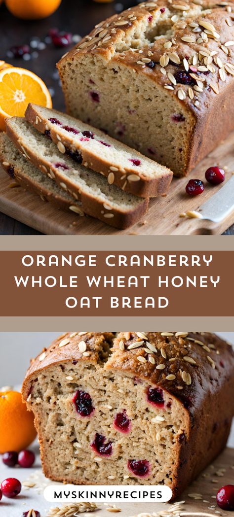 🍊🍞 Dive into a delightful fusion of flavors with our Orange Cranberry Whole Wheat Honey Oat Bread recipe! Nutty whole wheat flour, tangy cranberries, and zesty orange zest create a perfect balance of sweetness and tartness. 🌾🍯 Perfect for breakfast or snacking, this wholesome bread is a treat for your taste buds and a nourishing addition to your table. #homemadebread #baking #healthyrecipes 🥖🧡 Healthy Cranberry Bread, Recipes With Wheat Flour, Whole Wheat Flour Recipes, Wheat Berry Bread Recipe, Whole Wheat Recipes, Honey Oat Bread Recipe, Wheat Bread Recipes, Honey Wheat Bread Recipe, Soda Breads