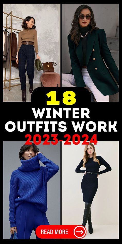 Winter Outfits Work 2023 – 2024 18 Ideas Winter Dressing Style For Women, Cold Winter Office Outfits Women, Winter Office Looks For Women, Cold Winter Outfits 2023 Trends, Fashion Outfits Winter 2023 2024, Work Outfits Women 2023 Winter, Stylish Outfits For Winter 2023, Trendy Winter Outfits 2024 Women, Outfits Winter 2023/2024