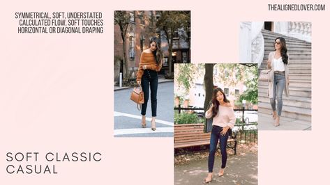 Kibbe Soft Classic: Casual Outfit Ideas | The Aligned Lover Soft Classic Outfits Casual, Kibbe Soft Classic Outfits Fall, Kibbe Soft Classic Outfits Casual, Soft Classic Dark Academia, Kibbe Soft Gamine Outfits, Soft Classic Winter Outfit, Sc Kibbe, Soft Classic Casual, Soft Classic Outfits