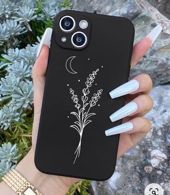 Black Phone Cover Design, Cute Phone Cases For Black Iphone, Phone Back Cover Design Handmade, Painting For Phone Case, Black Phone Case Diy, Black Phone Case Painting, Phone Case Design Ideas, Mobile Cover Design, Black Phone Cover