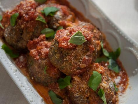 Kardea Brown's Best Comfort Food Recipes | Delicious Miss Brown | Food Network Giant Meatballs, Meatballs And Marinara, Trisha's Southern Kitchen, Trisha Yearwood Recipes, Kitchen Italian, Marinara Recipe, Brown Recipe, Trisha Yearwood, Southern Kitchen