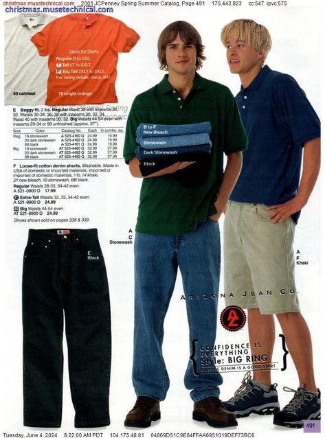 2001 JCPenney Spring Summer Catalog, Page 491 - Catalogs & Wishbooks 2005 Street Fashion, 2002 Fashion Men, 2000s Preppy Fashion Men, 90s Boys Fashion, 2000s Boys Fashion, 2000s Moodboard, Decade Outfits, 90s Men Fashion, 2002 Fashion