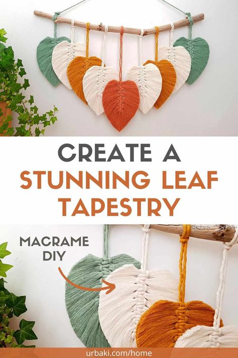 Are you looking to add a touch of nature and creativity to your living space? Do you want to try your hand at a fun and easy DIY project that will make a stunning statement on your walls? Look no further than our step-by-step tutorial for creating a beautiful macrame leafs wall hanging! With just a few simple supplies and a little bit of patience, you can create a one-of-a-kind piece of decor that will have everyone asking, "Where did you get that?" So let's get started on this exciting... Macrame Leafs, Simple Macrame Wall Hanging, Easy Macrame Wall Hanging, Macrame Wedding Decor, Hanging Macrame Wall Art, Diy Tapestry, Wall Macrame, Macrame Leaf, Macrame Wall Hanging Tutorial