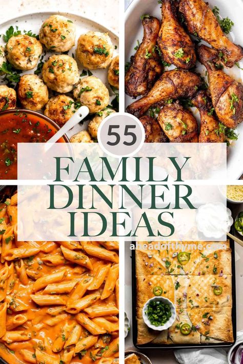 55+ Easy Family Dinner Ideas - Ahead of Thyme Dinner Idea For Family, Easy Dinner Ideas For Family, Easy Family Dinner Ideas, Chicken Tortillas, Comforting Casseroles, Dinner Ideas For Family, Baked Ziti With Sausage, Easy Family Dinner, Baked Chicken Drumsticks