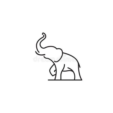 Elephant With Trunk Up Tattoo, Elephant Tattoos Trunk Up, Elephant Trunk Up Tattoo, Elephant Line Tattoo, Tattoos Africa, Mini Elephant Tattoo, Minimal Elephant Tattoo, Simple Elephant Drawing, Elephant Outline Tattoo