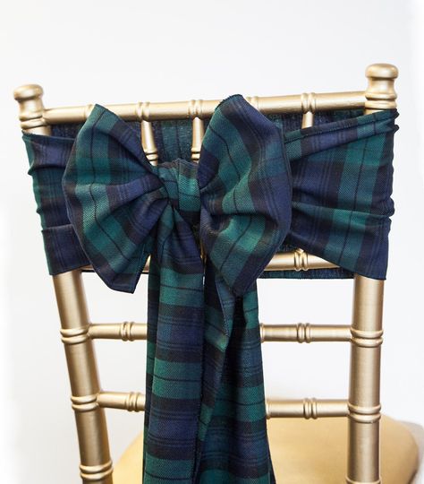 Christmas Tartan Chair Bows Sashes Table Runners Napkins Burns | Etsy Tartan Chair, Christmas Dinner Decorations, Tartan Sash, Tartan Wedding, Bespoke Chair, Christmas Tartan, Plaid Napkins, Dinner Decor, Chair Bows