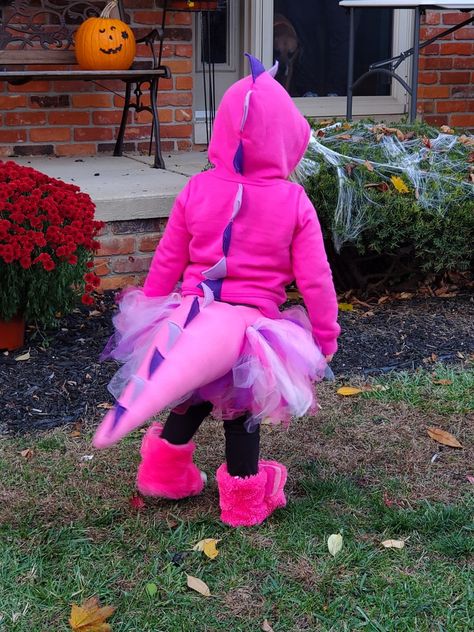 Rainbow Dinosaur Costume, Girly Dinosaur Costume, Dinosaur Tutu Costume, Girls Dinosaur Costume, Baby Girl Dinosaur Costume, Dinosaur Halloween Costume Diy, Diy Toddler Dinosaur Costume, Toddler Girl Dinosaur Costume, Family Dinosaur Halloween Costumes