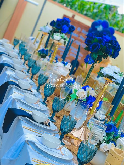 navy blue,white and gold roora/lobola decor available in harare Zimbabwe#0786566048 Lobola Decor Ideas Zimbabwe, Roora Decor Ideas, Lobola Decor Ideas, Traditional Lobola Decor, Lobola Decor, Events Backdrop, Harare Zimbabwe, African Bridal Dress, Diy Home Bar