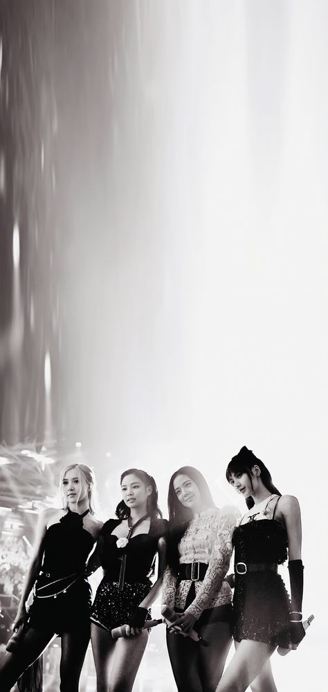 White Blackpink Wallpaper, Blackpink Silhouette Wallpaper, Blackpink Wallpaper Black And White, Blackpink Iphone Wallpaper, Blackpink Silhouette, Blackpink Black And White, Uni Posters, Bp Wallpaper, Money Rose