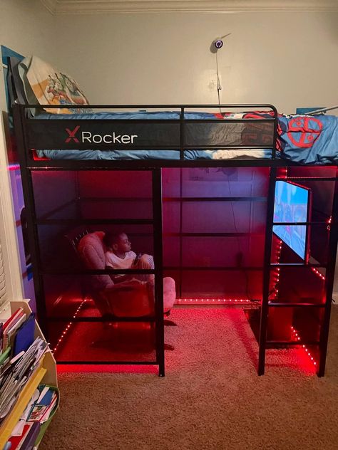 Boys Loft Bedroom, Gamer Bedroom Ideas, Gaming Bedroom Ideas, Boys Game Room, Gaming Bedroom, Gamer Bedroom, Boys Bedroom Makeover, Boy Bedroom Design, Kids Bedroom Inspiration