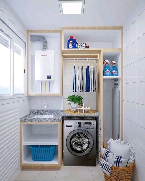 Outdoor Laundry Rooms, Apartemen Studio, Dream Laundry Room, Laundry Room Layouts, Laundry Design, Modern Laundry Rooms, Laundry Room Remodel, Laundry Room Inspiration, Kitchen Remodel Ideas