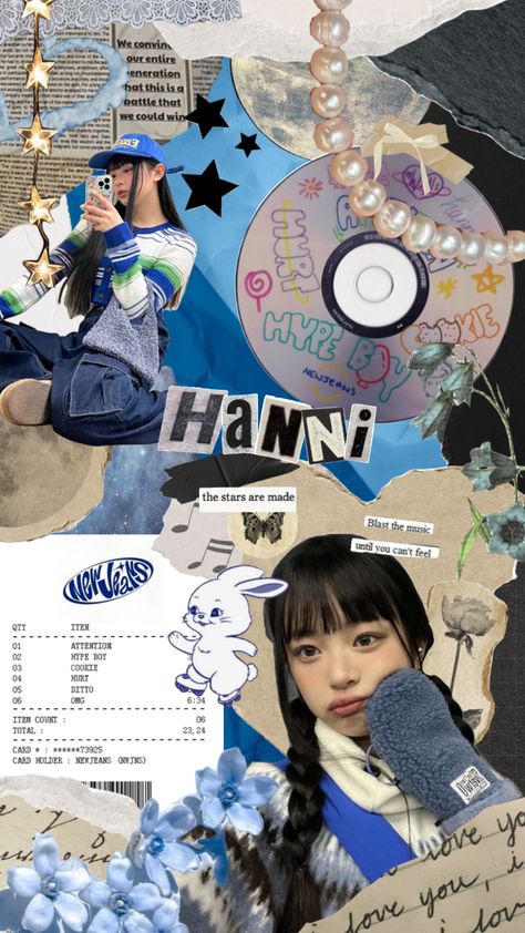 hanni pham 🫶🫶 #hanni #hannipham #hanninewjeans #newjeanshanni #newjeans #nwjns #kpop #kpopidol #kpopcollage #collageart #aesthetic #moodboards #blue #bunnies #flowers #art #stars #music Danish Pastel Aesthetic, Art Stars, Y2k Posters, Wallpapers Ipad, Hanni Pham, Kpop Iphone Wallpaper, Desain Buklet, Diy Journal Books, Wallpaper Collage