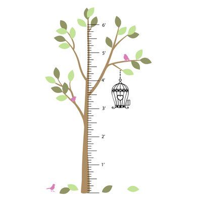 The Decal Guru Tree Growth Chart Wall Decal Color: Color Option 5 Kid Height Ruler, Wall Growth Chart, Kids Growth Chart, Tree Growth, Felt Tree, Scrapbook Room, Name Wall Decals, Tree Wall Decal, Growth Chart