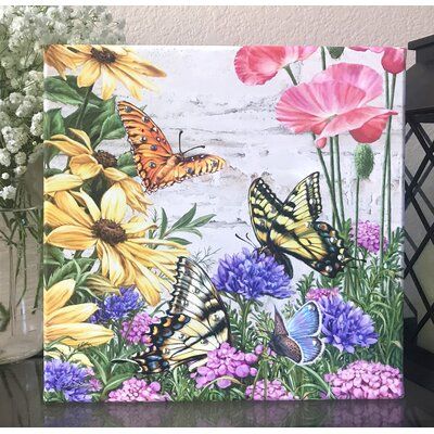 Painted Apparel, Flower Garden Drawing, Dona Gelsinger, Butterfly Art Painting, Garden Frame, Garden Drawing, Butterfly Drawing, Garden Painting, Cloth Material