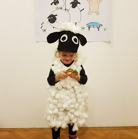 How To Make A Sheep Costume, Shaun The Sheep Costume, Farm Costumes For Adults, Sheep Costume Kids, Sheep Costume Diy, Diy Sheep Costume Kids, Sheep Costume, Baby Sheep Costume, Diy Sheep Costume