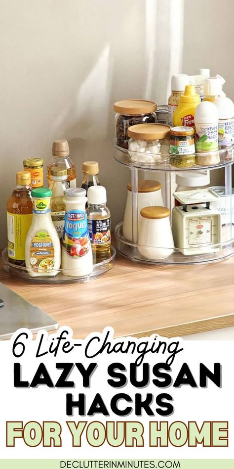 Looking for genius ways to declutter and organize your space? These Lazy Susan hacks are game-changers for any home! They're perfect for anyone looking to enhance their space's functionality and aesthetics. Lazy Susan Hacks, Small Lazy Susan, Lazy Susan Hardware, Spinning Organizer, Wooden Lazy Susan, Lazy Susan Organization, Rotating Spice Rack, Family Snacks, Declutter And Organize