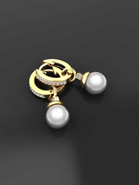 16 Diamond 18KYellowGold Freely Hanging Pearl Bali by Aadya Bespoke Jewellery, Jewelry Business, Diamond Gemstone, Cufflinks, Bali, Pearl Earrings, Art Pieces, Diamonds, Gemstones