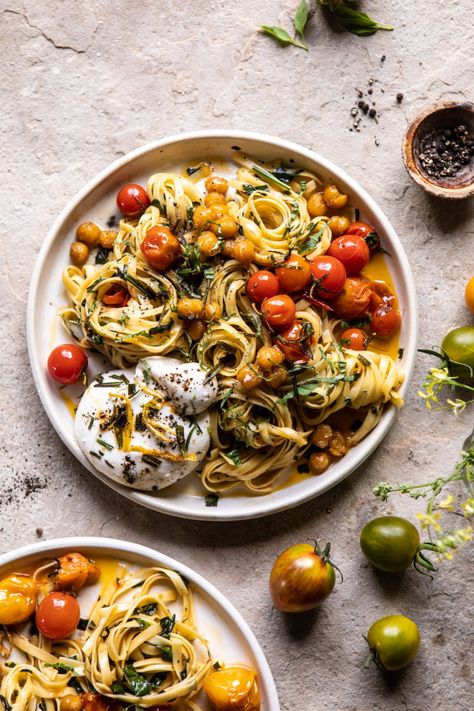 Tomatoes Burrata, Cherry Tomato Pasta Sauce, Pasta Tomato, Half Baked Harvest Recipes, Cherry Tomato Pasta, Lemon Rosemary, Harvest Recipes, Easy Summer Meals, Half Baked