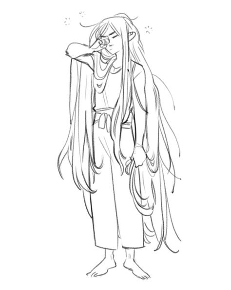 Shrug Art Reference, Long Hair From The Back Drawing, Very Long Hair Reference, Antagonist Pose Reference, Fae Poses Reference, Twirling Pose Reference Drawing, Witchy Poses Reference, French Braid Drawing Reference, Long Braid Drawing Reference