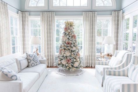 Everything you need to Design a Pink and Gold Christmas Tree | bluegraygal Christmas Color Schemes, Pink Christmas Tree Decorations, Christmas Tree Flowers, Different Christmas Trees, Floral Christmas Tree, Red And Gold Christmas Tree, Gold Christmas Tree Decorations, Pink Christmas Ornaments, Snowy Christmas Tree