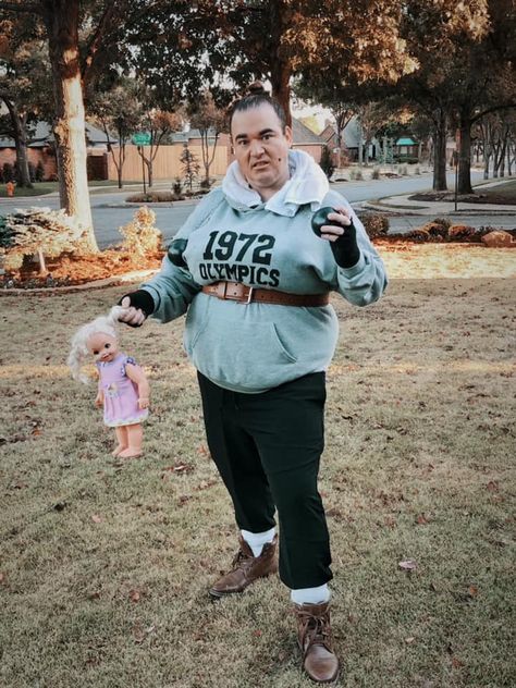 Miss Trunchbull Costume, Trunchbull Costume, Miss Trunchbull, 1972 Olympics, Spooky Costumes, Family Costumes, Family Halloween Costumes, Halloween 2024, Boy Costumes