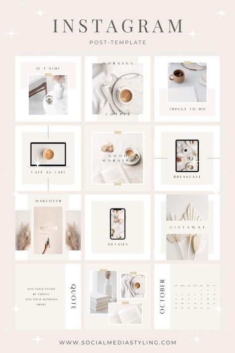 Beige And White Aesthetic, Beige White Aesthetic, Instagram Design Layout, Insta Layout, Instagram Branding Design, Instagram Feed Planner, Instagram Feed Layout, Graphic Design Brochure, Instagram Puzzle