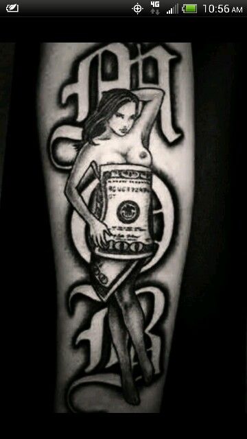 M.O.B Mob Tattoo Design, Mob Tattoo, Money Tattoos, Money Bag Tattoo, Outlaw Tattoo, Alice And Wonderland Tattoos, Painless Tattoo, Gang Tattoos, Chicano Tattoos Sleeve