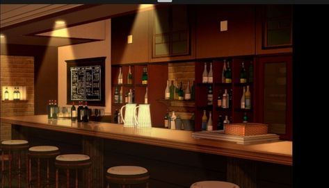 Bar Anime Background, Gacha Bar Background, Anime Restaurant Background, Dinner Booth, Anime Bar, Background Bar, Bar Background, House Design Drawing, Inside Bar