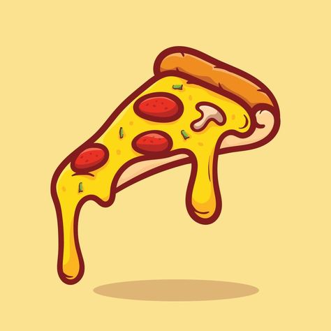 Dessert Illustration Art, Pizza Slice Illustration, Pizza Logo Design Ideas, Pizza Slice Drawing, Pizza Logo Design, Pizzeria Logo, Pizza Clipart, Cartoon Pizza, Pizza Illustration