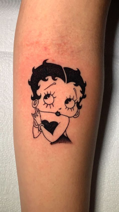 Betty Boop Tattoo, Betty Boop Tattoos, Food Tattoos, Betty Boop Art, Home Tattoo, Time Tattoos, Vintage Tattoo, Minimal Tattoo, First Tattoo