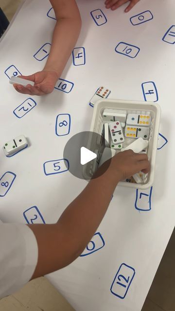 Cindy Dumevski | Kinder teacher 🇨🇦 on Instagram: "Domino Math!   Need a last minute math comment (subitizing, number recognition, adding)? This is it! Check out all the learning!   This is the perfect easy peasy small group activity for these last few weeks of school. We moved the chairs out of the way and made this a standing activity which really got them moving and chatting. Have you tried this?" Visual Math Activities, Math Table Activities, 1st Grade Learning Activities At Home, Number 0-5 Math Games, Montessori Math Activities First Grade, Math Activities For Primary School, Kindergarten Number Bond Activities, Basic Math Activities, Hands On Classroom Activities