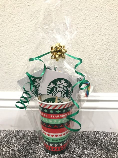 Free Starbucks Gift Card, Christmas Starbucks, Burr Basket, Christmas Neighbor, Teachers Appreciation, Neighbor Christmas Gifts, Chocolate Coins, Starbucks Gift Card, Starbucks Gift