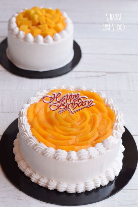 Fresh Mango Cake Design, Mango Cake Decoration, Mango Cake Design, Fruit Topped Cake, Mango Chocolate, Fresh Fruit Cake, Cakes Design, Mango Cake, Rose Cupcakes