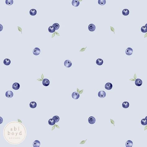 Abiboyddesigns - Etsy Canada Watercolour Blueberries, Cute Blueberry, Blueberry Print, Blueberry Pattern, Fruit Fabric, Pattern Watercolor, Watercolor Fruit, Fabric Designs, Purple Background