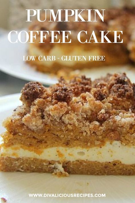 Pumpkin Coffee Cake, Baking With Coconut Flour, Pumpkin Coffee Cakes, Mince Pie, Cake Cream, Keto Friendly Desserts, Keto Cake, Low Carb Sweets, Pumpkin Coffee