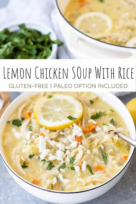 Healthy Soup Recipes Clean Eating, Chicken Soup With Rice, Low Carb Options, February Recipes, Soup With Rice, Greek Lemon Chicken Soup, Clean Eating Detox, Soup Lovers, Lemon Soup