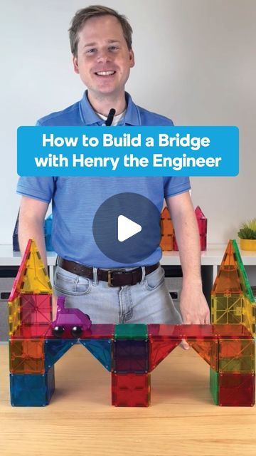 MAGNA-TILES® | Magnetic Tiles on Instagram: "Let’s build a strong bridge with Henry the MAGNA-TILES engineer! To ensure your structure does not fall, Henry recommends following these steps:

1. Build a base. You can do this by forming a cube with 4 tiles and building upwards.
2. Add supports. In this case, your right triangles will create the strongest supports!
3. Build across. Add tiles across your base to complete the structure, and make sure your tiles are all connecting together.

Now grab some cars and drive them across!
 
#MAGNATILES #magnetictiles #engineering #kidsactivities #kidstoys #steameducation #stemlearning" Magnatiles Bridge, Magnetic Tile Bridge, Magnatiles Building Ideas, Picasso Tiles Building Ideas, Magnatiles Ideas, Grandma Camp, Magnetic Building Tiles, Lila Grace, Magna Tiles