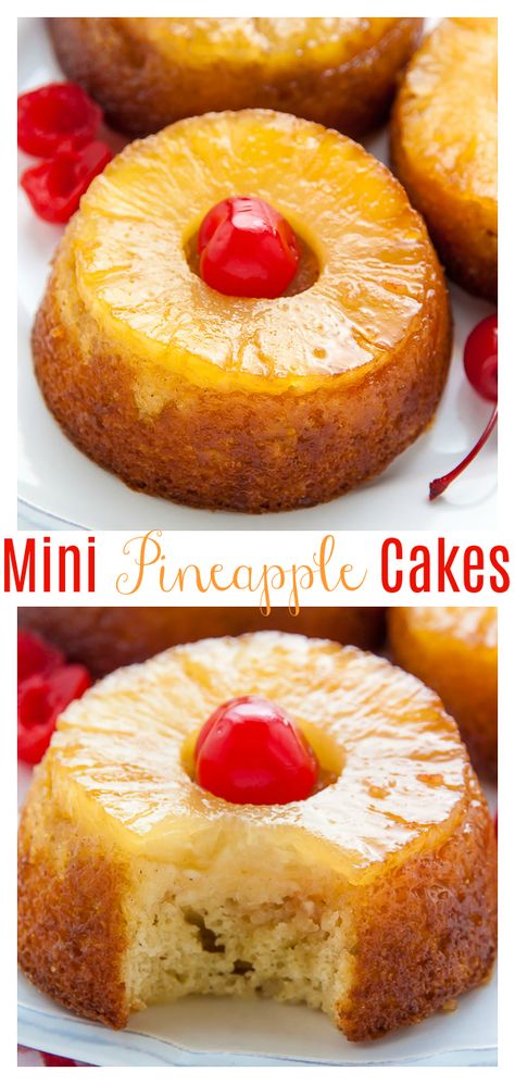 Mini Pineapple Upside-Down Cakes - Baker by Nature Pineapple Upside Down Cakes, Pineapple Upside Down Cake Recipe, Purim Ideas, Mini Pineapple Upside Down Cakes, Upside Down Cakes, Pineapple Upside Down Cupcakes, Upside Down Cake Recipe, Baker By Nature, Beer Pairing