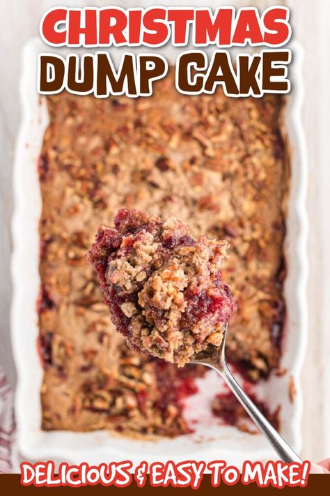 This Christmas Dump Cake is the perfect holiday dessert. You only need 4 ingredients to make cranberry dump cake. Impress your family and friends this holiday season with this delicious Christmas Dump Cake. They will think you spent all day making it. #christmasonadime #christmasdumpcake #dumpcakerecipe 3 Ingredient Dump Cake Recipes, Dump Cake With Fresh Fruit, Cranberry Orange Dump Cake, Christmas Dump Cake, Cranberry Dump Cake, Best Dump Cake Recipes, Cranberry Spice Cake, Christmas Dump, Cranberry Christmas Cake