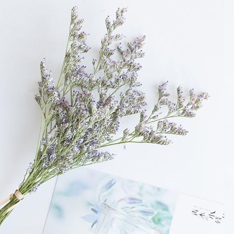 Statice Bouquet, Flowers Bunch, Dried Lavender Flowers, Flower Names, Vase Fillers, Dried Lavender, Natural Home Decor, Dried Flower Bouquet, Natural Home