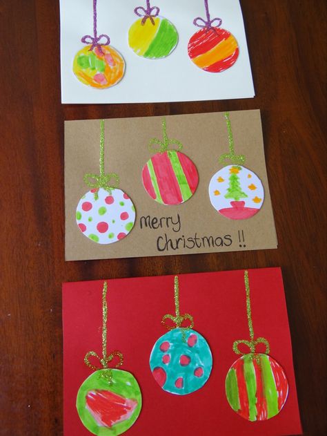 Fingerprint Christmas Cards, Christmas Cards Handmade Kids, Fingerprint Christmas, Christmas Cards Kids, Preschool Christmas Crafts, Christmas Arts And Crafts, Christmas Card Art, Homemade Christmas Cards, Christmas Card Crafts