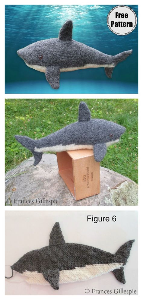 White Shark Soft Toy Free Knitting Pattern #startknittingfreepattern #amigurumipattern #fishpattern Shark Knitting Pattern, Shark Sewing Pattern, Shark Sewing, Garlic Storage, Loop Knitting, Shark Toy, Shark Pattern, Animal Knitting Patterns, Knitting Patterns Toys