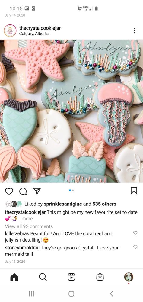 Ocean Cookies, Mermaid Cookies, Sea Baby Shower, Shower Cookies, Mermaid Baby Showers, Pretty Cookies, Cookies For Kids, Creative Cookies, Baby Mermaid