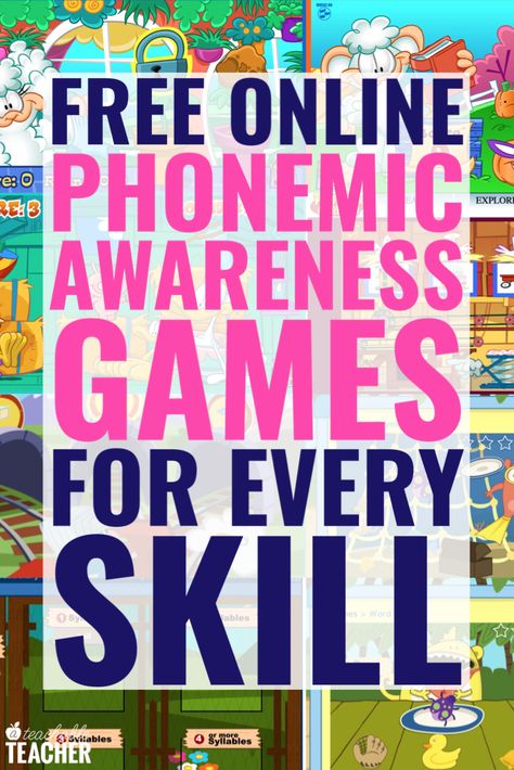 Phonological Awareness Games, Phonemic Awareness Games, Planning School, Phonemic Awareness Activities, Kindergarten Games, Phonics Games, First Grade Reading, Phonological Awareness, Teaching Phonics